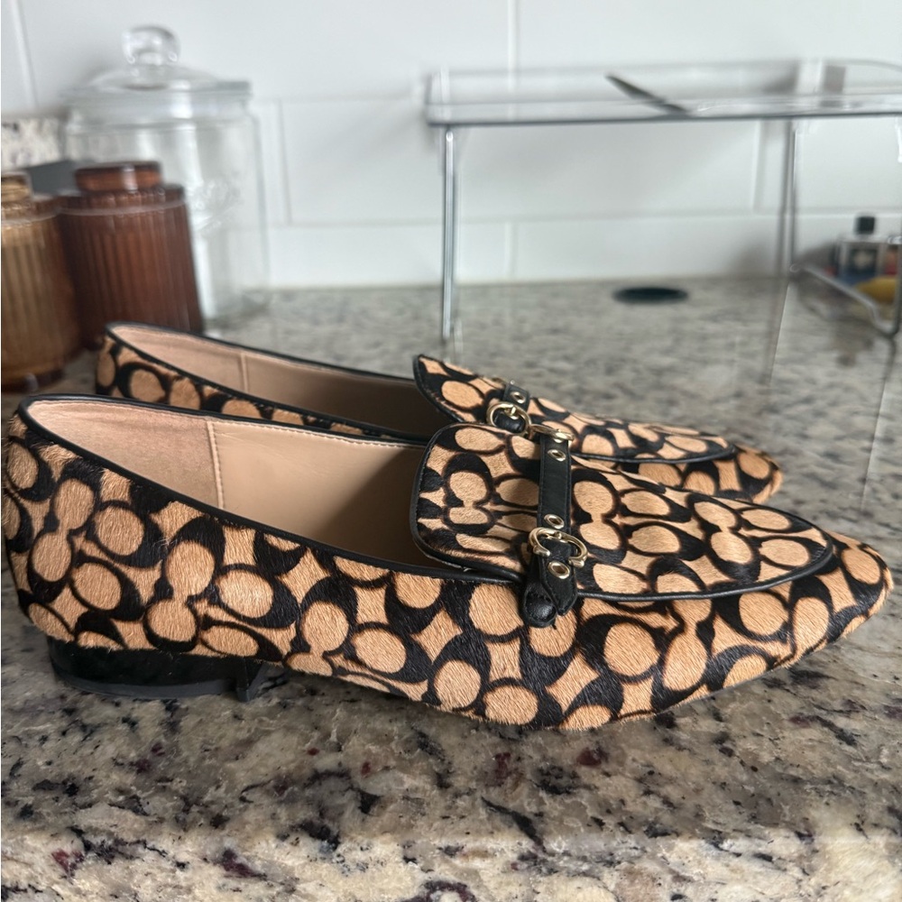 Women's Coach Tan and Black Loafers